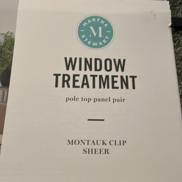 New Clip Sheer Curtain Panels montauk Martha Stewart 37” x 84” pole top pair - Picture 2 of 6